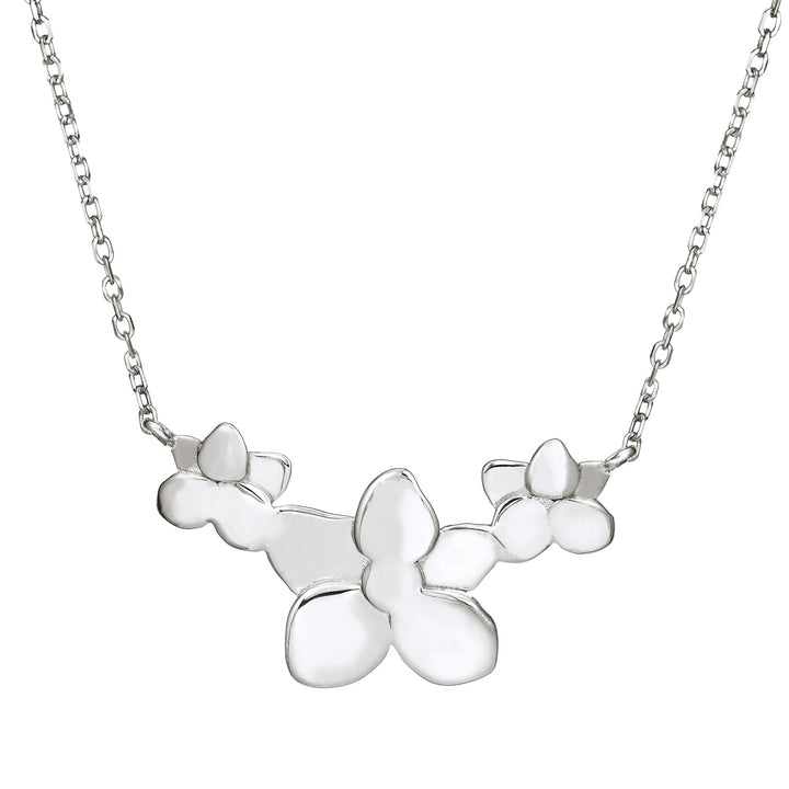 Hydrangea Cluster Cremation Necklace in Sterling Silver