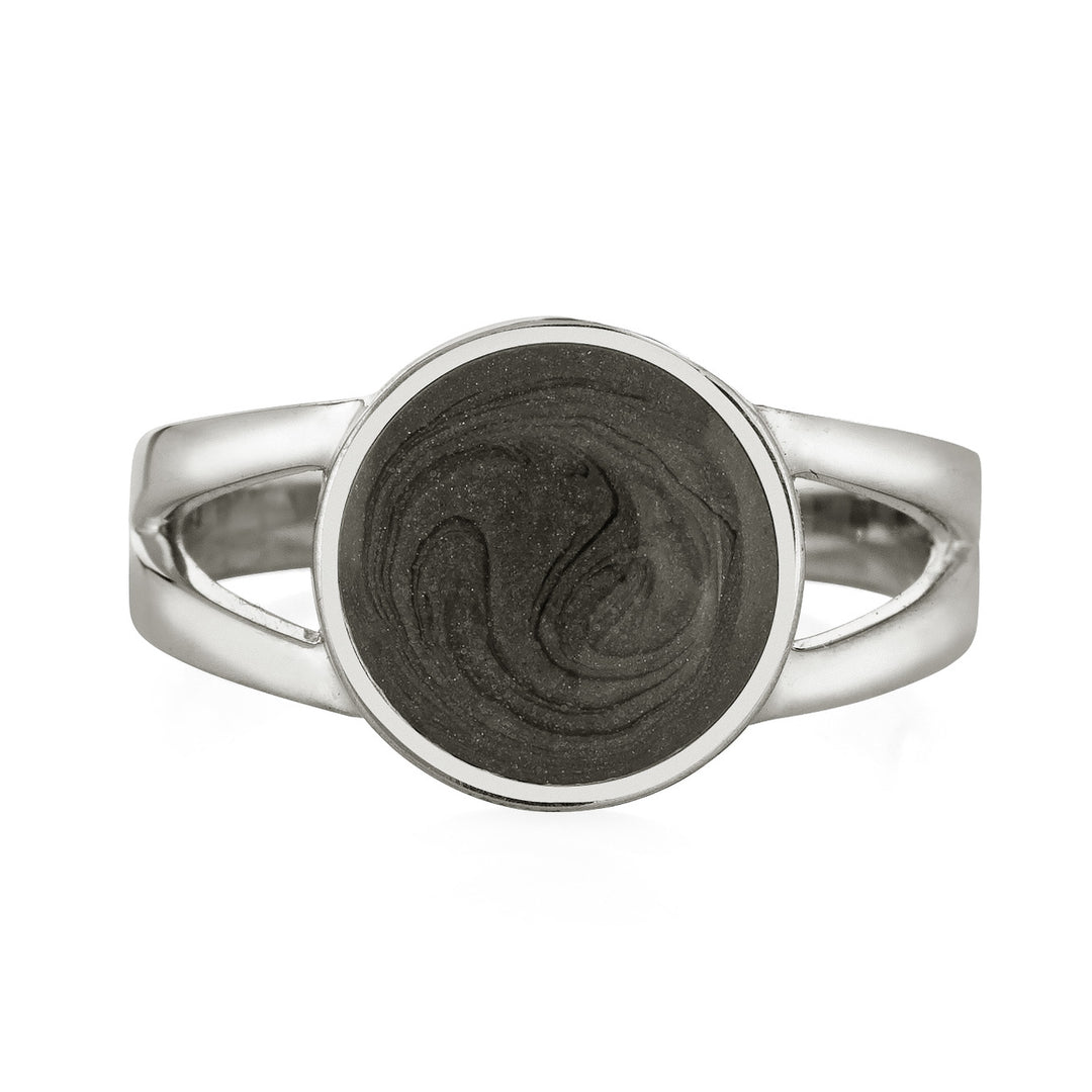 Circle Split Shank Cremation Ring in Sterling Silver