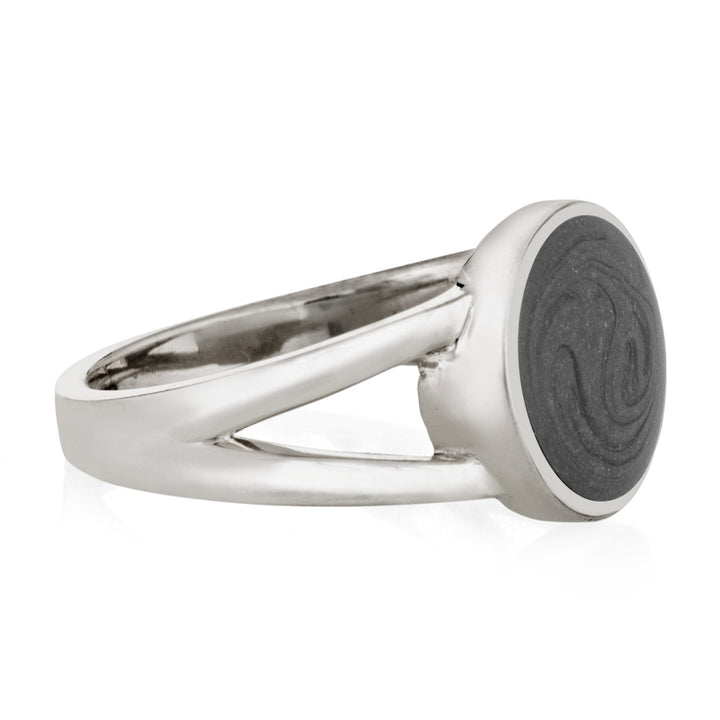 Circle Split Shank Cremation Ring in Sterling Silver