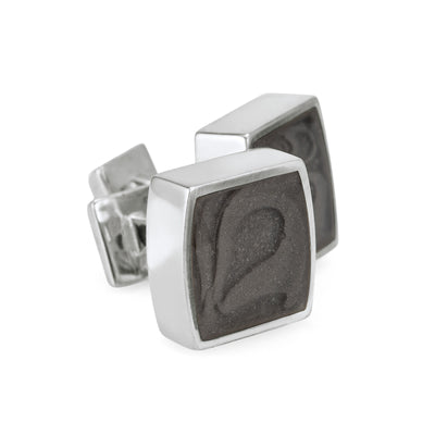 Square Cremation Cufflinks in Sterling Silver