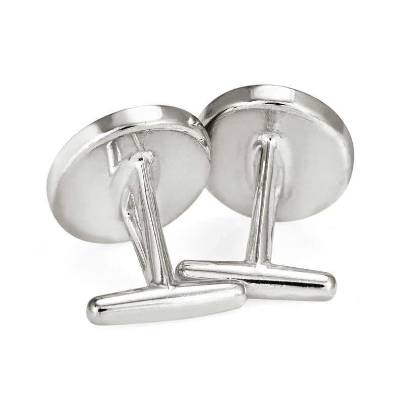 Oval Cremation Cufflinks in Sterling Silver