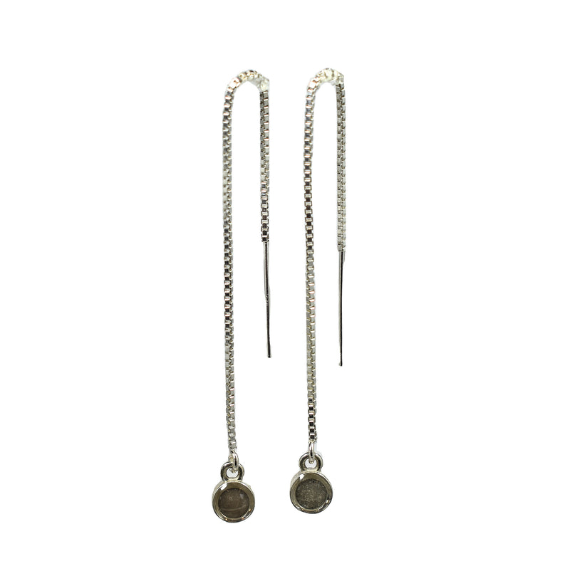 sterling silver bilateral cremation earrings shown again from the front