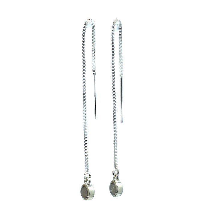 sterling silver bilateral cremation earrings shown from the front