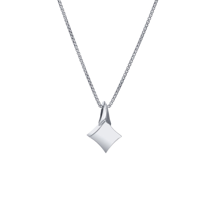 This photo shows the Small Luminary Pendant design with ashes in 14K White Gold by close by me jewelry from the back