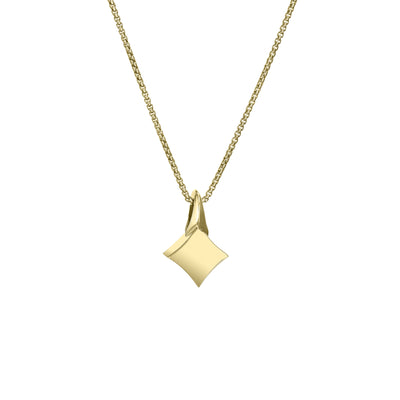 Pictured here is close by me jewelry's 14K Yellow Gold Small Luminary Necklace with ashes from the back