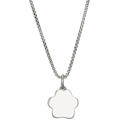 This photo shows the Sterling Silver Small Paw Print Necklace with ashes design by close by me jewelry from the back