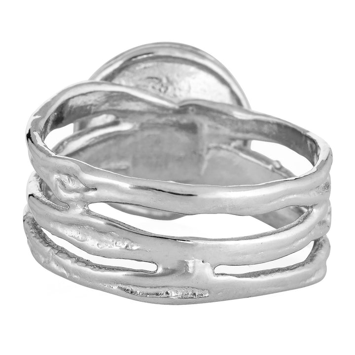 Pictured here is close by me's Sterling Silver Textured Band Ring from the back