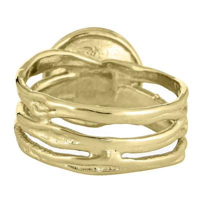 A photo of close by me's Textured Band Ring design in 14K Yellow Gold from the back
