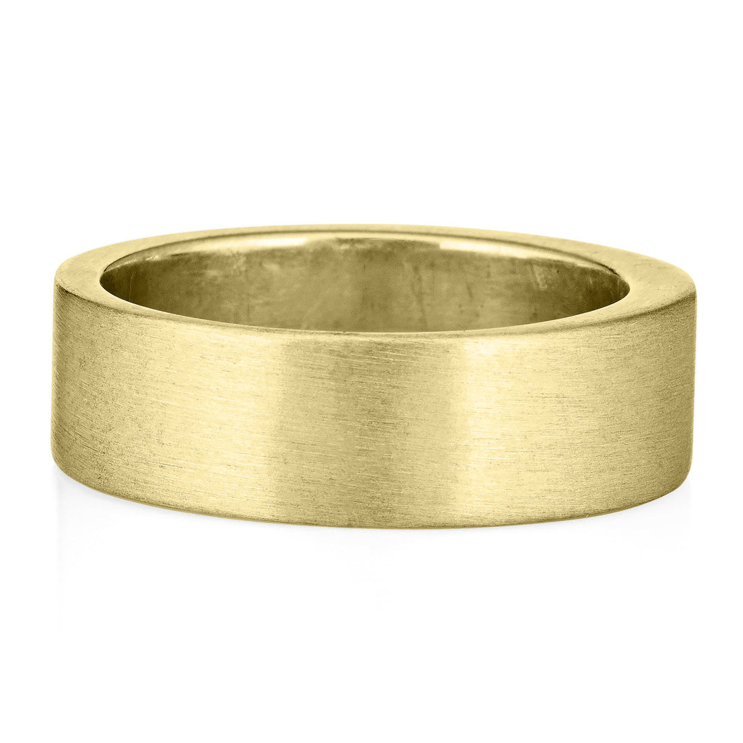 This photo shows close by me jewelry's Three Setting Classic Band Men's Cremation Ring in 14K Yellow Gold from the back