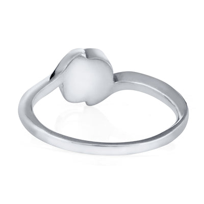 Pictured here is close by me jewelry's Tilted Oval Cremains Ring design in 14K White Gold from the back