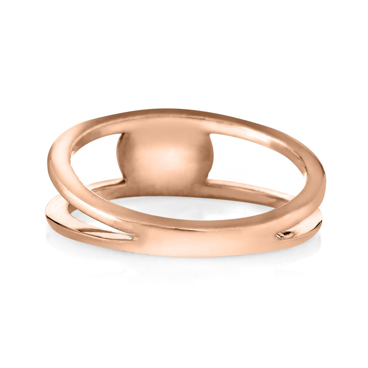 Pictured here is close by me jewelry's Twin Band Ashes Ring design in 14K Rose Gold from the back