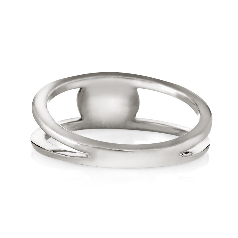 Pictured here is the Sterling Silver Twin Band Ring with Ashes designed by close by me jewelry from the back