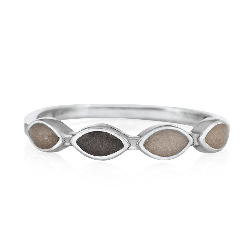 Four Setting Cremation Ring in 14K White Gold