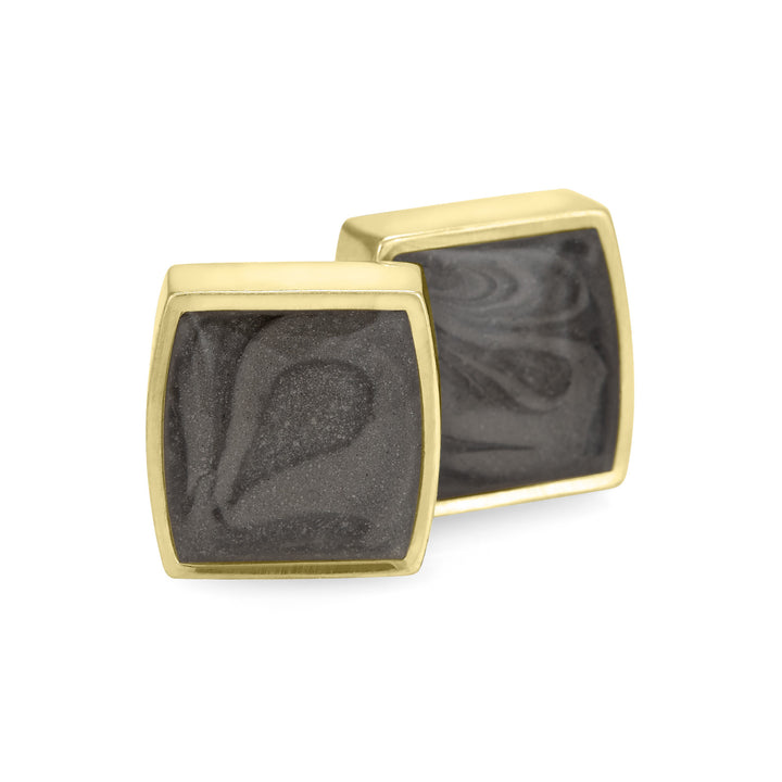 Square Cremation Cufflinks in 14K Yellow Gold