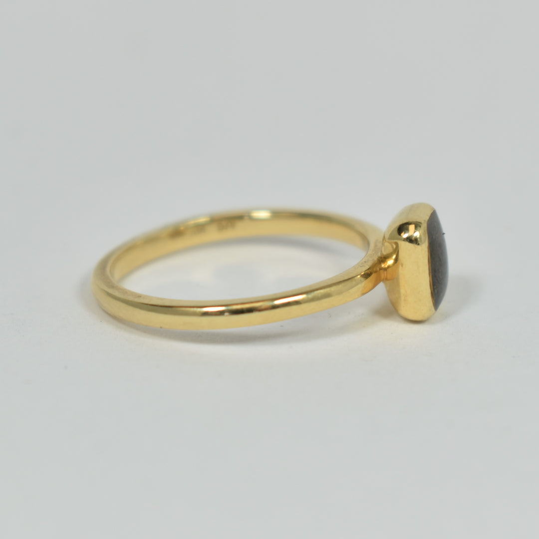 Small Rectangle Riding Ring Sale | Small Rectangle Stacking Ring in 14K Yellow Gold, size 7 ...