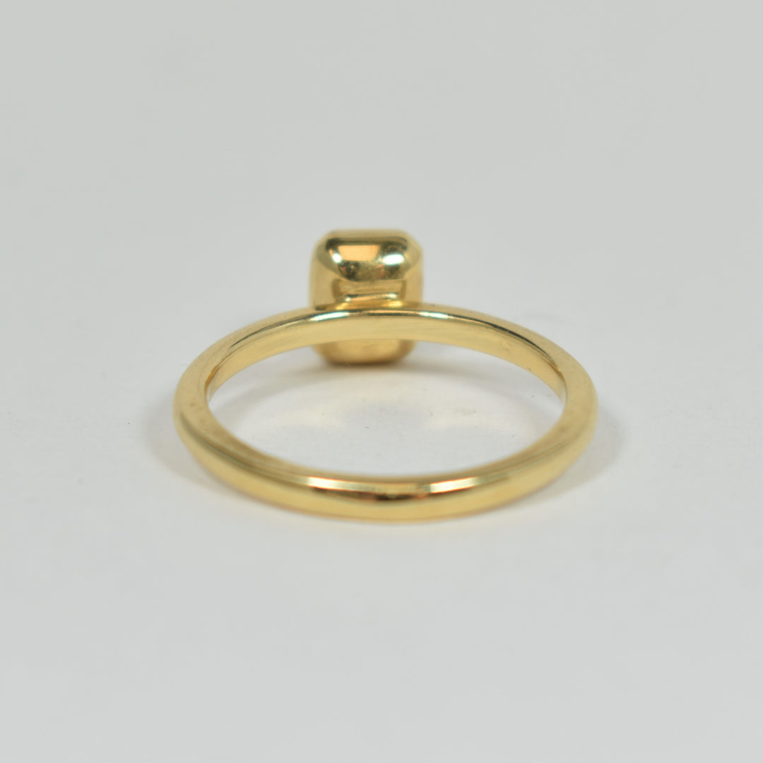 Small Rectangle Riding Ring Sale | Small Rectangle Stacking Ring in 14K Yellow Gold, size 7 ...