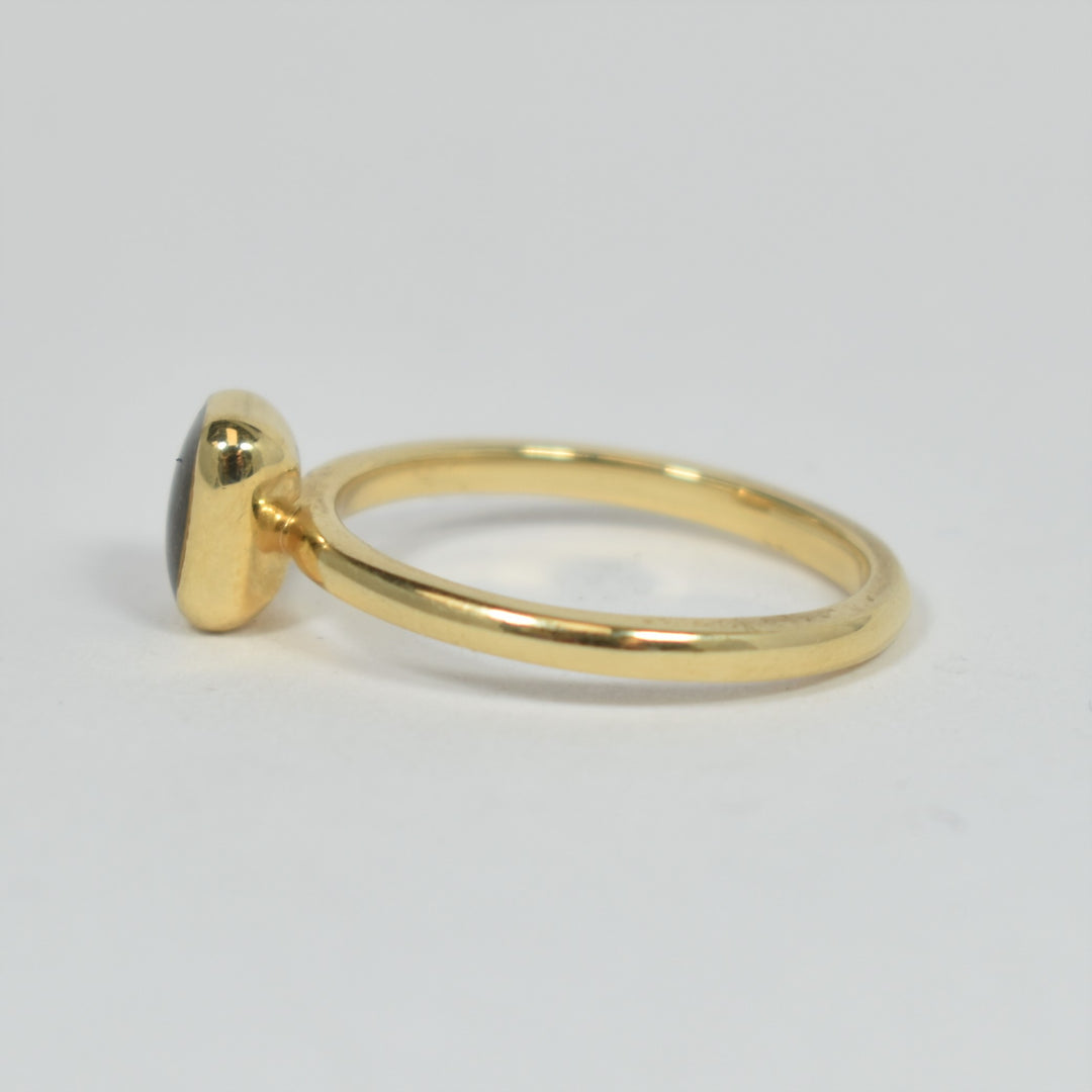 Small Rectangle Riding Ring Sale | Small Rectangle Stacking Ring in 14K Yellow Gold, size 7 ...